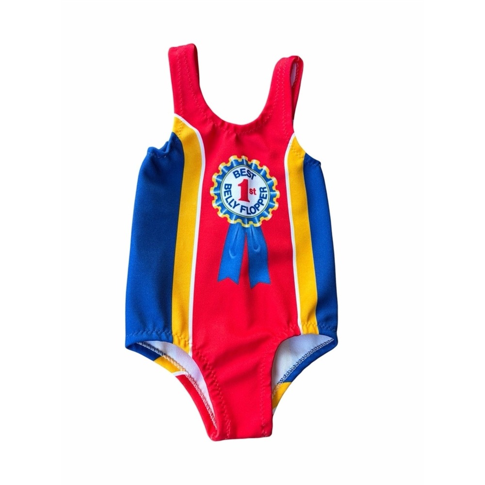 70s‎ One-Piece Swimsuit Best Belly Flopper - 12 Months